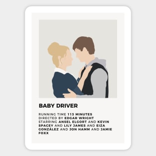 Baby Driver Minimalist Poster Sticker